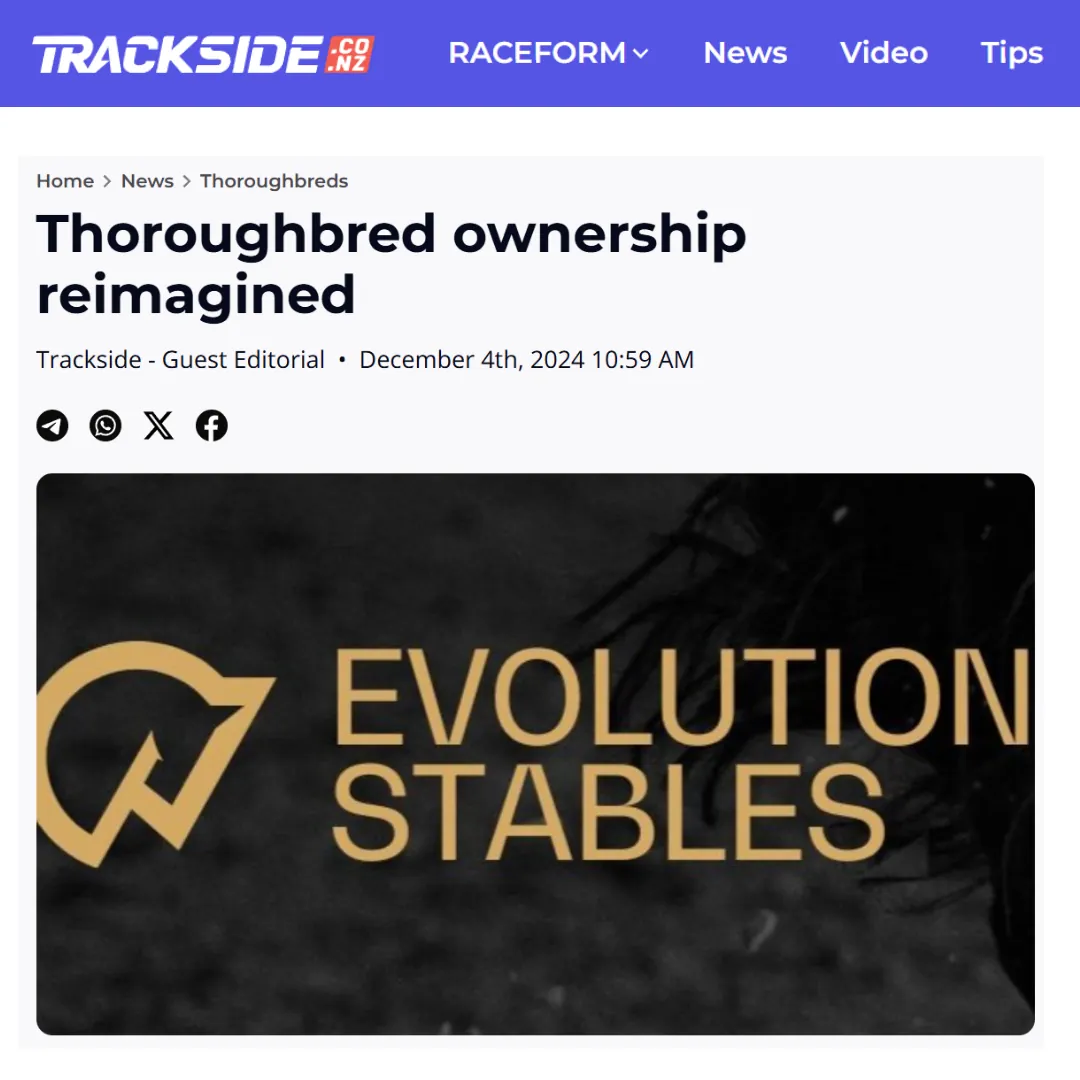 Racehorse Ownership Reimagined: Trackside Features Evolution Stables